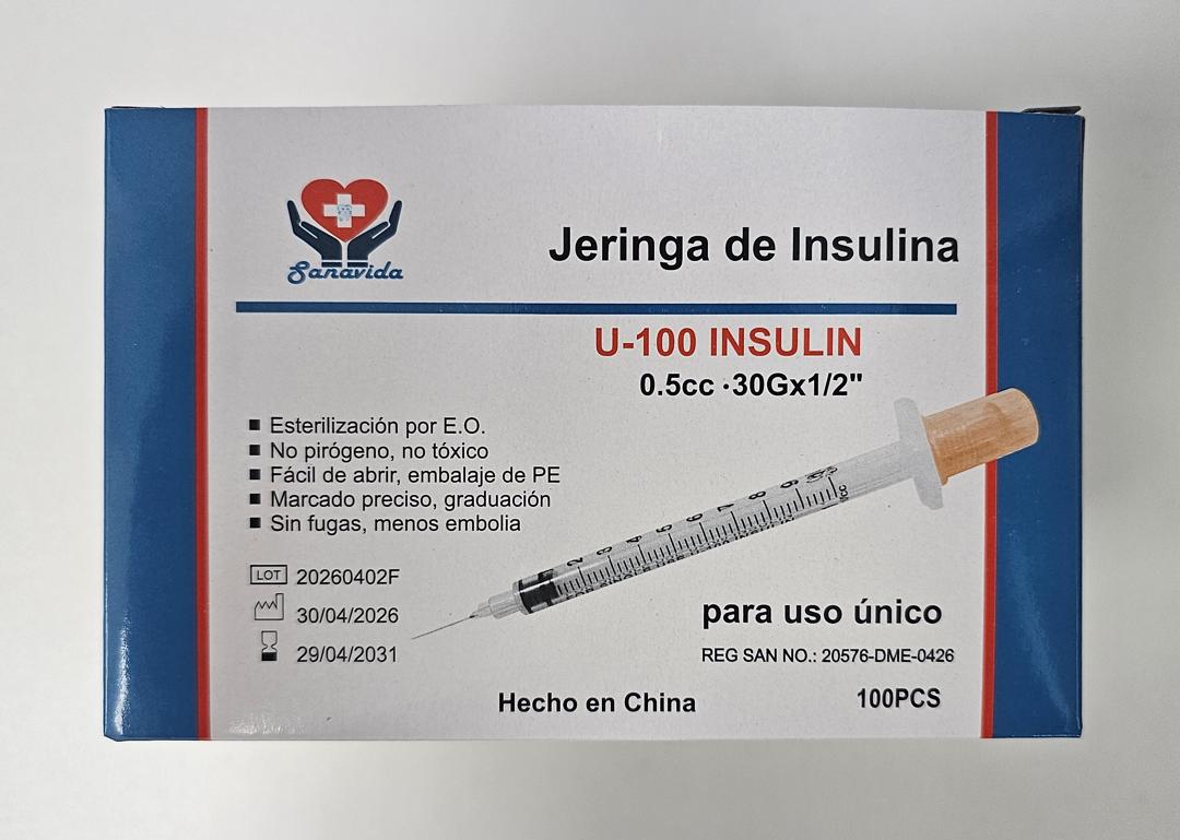 Jeringa de insulina Sanavida 0.5 ml
